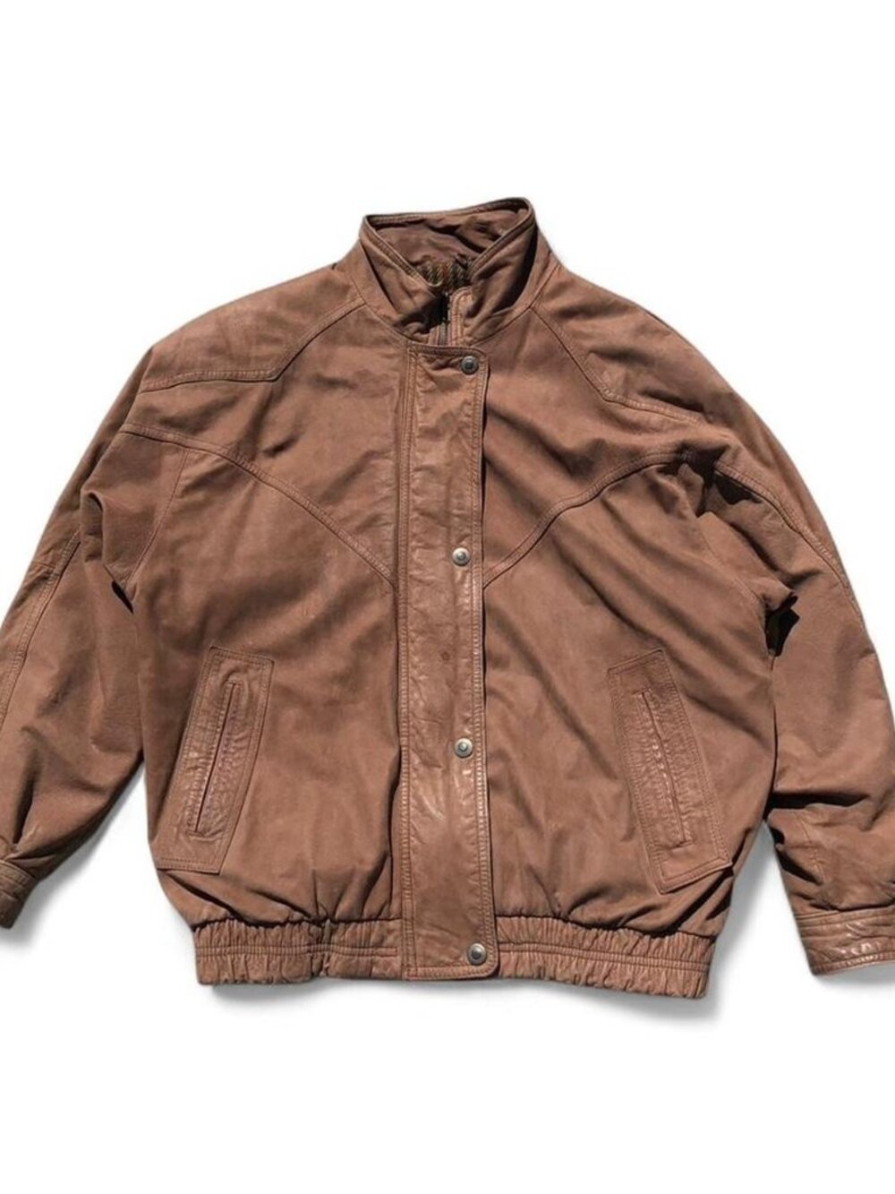Vintage late 80s Leather Bomber Jacket FORENZA Made In Korea Size M
